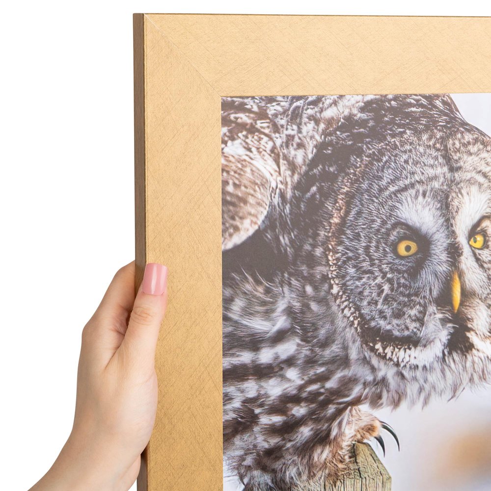 ArtToFrames 18x40 Inch Gold Picture Frame, This 2.00 Inch Custom MDF Poster Frame is Metallic Gold, Great for Your Art or Photos - Comes with Economy Acrylic