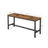 VASAGLE Dining Bench, Pair of 2, Industrial Style, Steel Frame, for Kitchen, Living Room, 12.8 x 42.5 x 19.7 Inches, Rustic Brown + BlackUKTB33X view 3