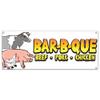 Bar-B-Que Beef Pork Chicken 48" Banner Concession Stand Food Truck Single Sided view 1