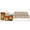 Coffee and Ice Coffee 48" Banner Concession Stand Food Truck Single Sided view 1