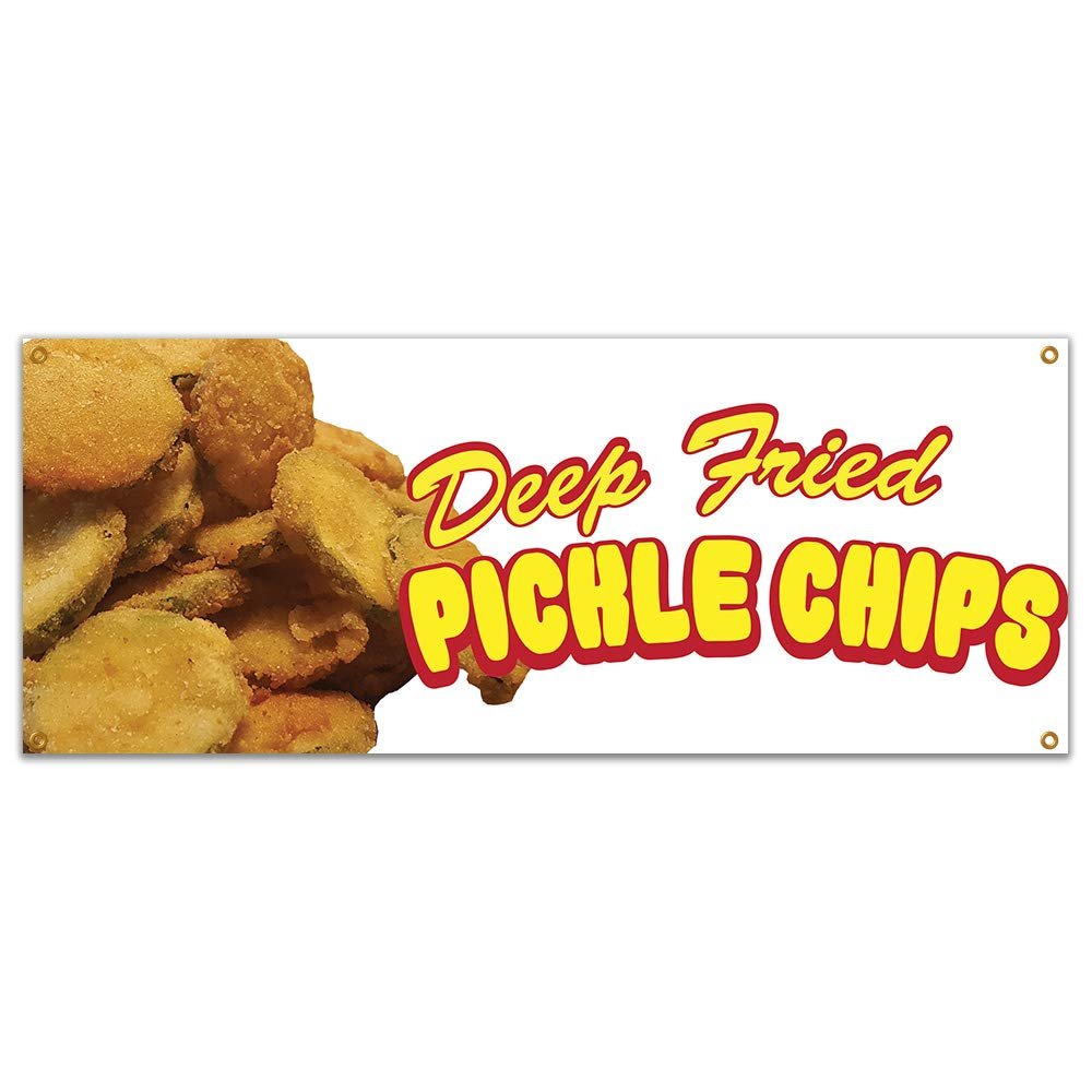 Pickle Chips 48" Banner Concession Stand Food Truck Single Sided