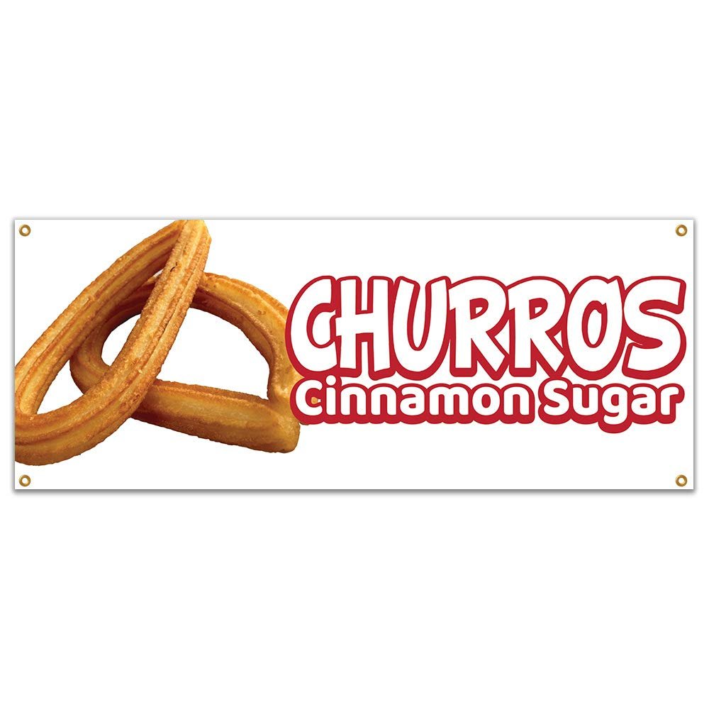 Churros Cinnamon Sugar 48" Banner Concession Stand Food Truck Single Sided
