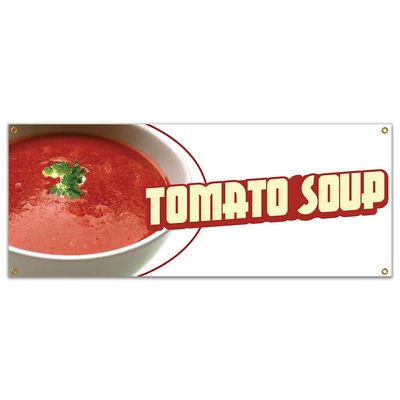 Tomato Soup 48" Banner Concession Stand Food Truck Single Sided