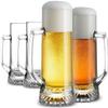 Bormioli Rocco Stern Beer Mug Set of 4-17 Oz. Drinking Glasses & Mugs for Home Bar & Beverage Service - Durable Clear Glass Drinkware for Water, Soda & Craft Beer - Dishwasher Safe view 1