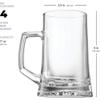 Bormioli Rocco Stern Beer Mug Set of 4-17 Oz. Drinking Glasses & Mugs for Home Bar & Beverage Service - Durable Clear Glass Drinkware for Water, Soda & Craft Beer - Dishwasher Safe view 2
