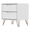 Manhattan Comfort Rockefeller Nightstand with Drawers, Mid Century Modern Bedside Table, Minimalist Display and Storage Organizer, Ideal for Bedroom and Living Room, White view 1