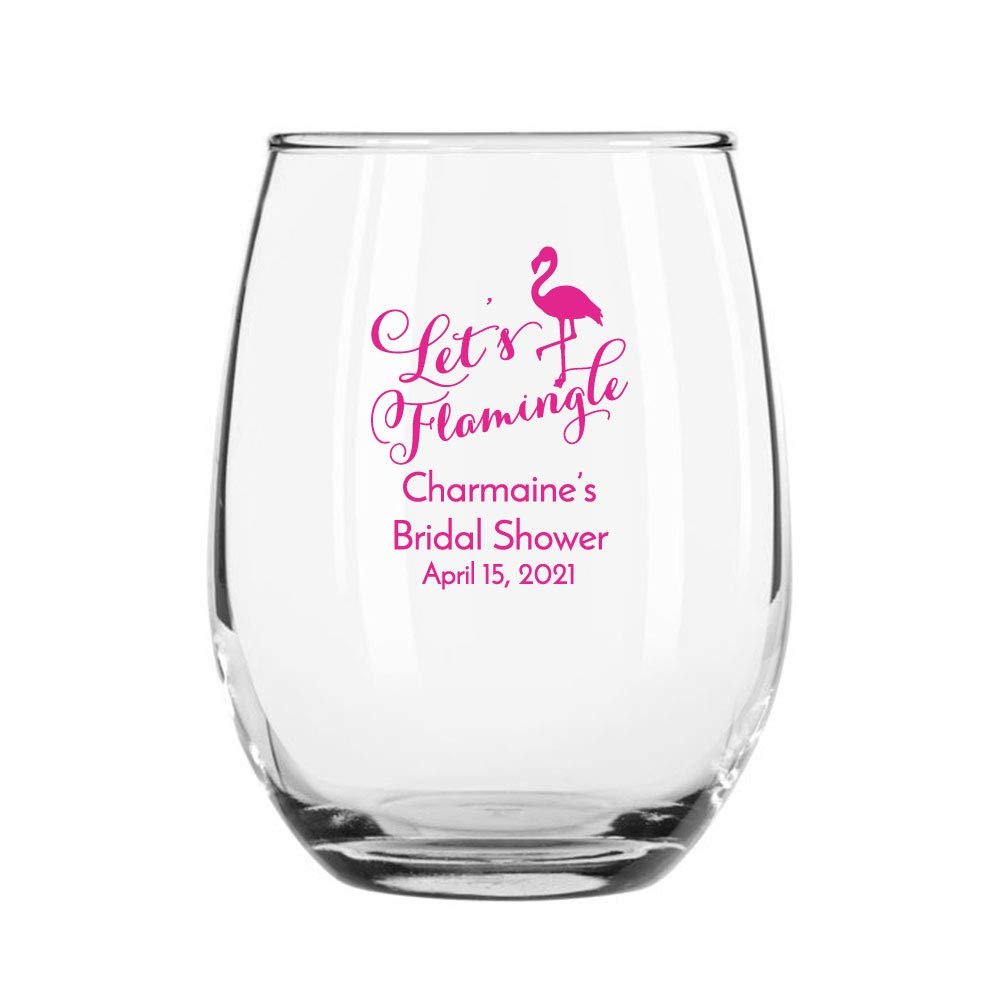 144 Pack Let's Flamingle Fuchsia Stemless 9 oz Wine Glass
