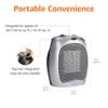 Amazon Basics Ceramic Space Heater, Portable Indoor Heating Solution, With Overheat and Tip-Over Protection, Thermostat, Non-Oscillating, 1500W, Fast Heating, 7.52"D x 6.34"W x 9.45"H, Silver view 3