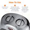 Amazon Basics Ceramic Space Heater, Portable Indoor Heating Solution, With Overheat and Tip-Over Protection, Thermostat, Non-Oscillating, 1500W, Fast Heating, 7.52"D x 6.34"W x 9.45"H, Silver view 4