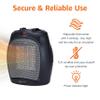 Amazon Basics Ceramic Space Heater, Portable Indoor Heating Solution, With Overheat and Tip-Over Protection, Thermostat, Non-Oscillating, 1500W, 7.52"D x 6.34"W x 9.45"H, Black view 2