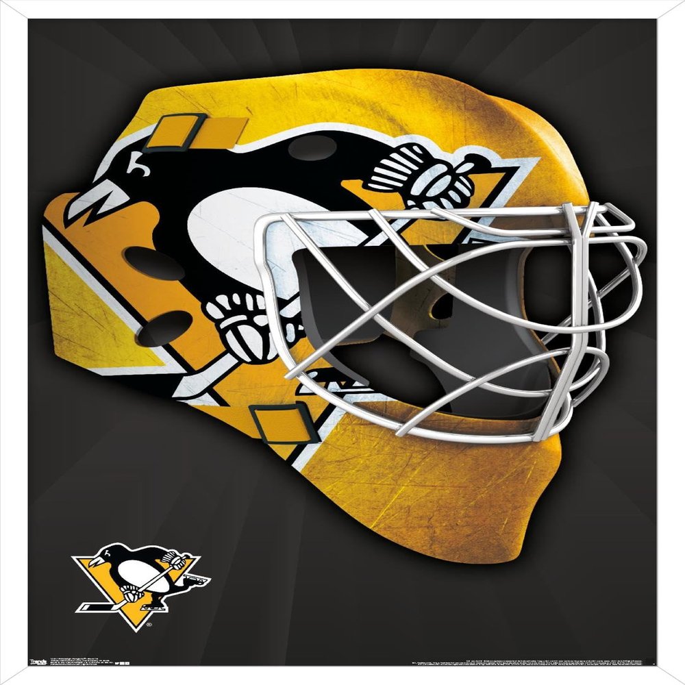 Trends International NHL Pittsburgh Penguins - Mask 16 Wall Poster, 22.375" x 34", White Framed Version