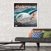 Trends International NFL Miami Dolphins - Helmet 18 Wall Poster, 22.375" x 34", White Framed Version view 2