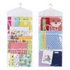 Primode Gift Bag and Tissue Paper Storage, Hanging Organizer with Multiple Front and Back Pockets Double Sided, Organize Gift Wrap and Paper Bags 38 x 16 Inch (White) view 1