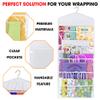 Primode Gift Bag and Tissue Paper Storage, Hanging Organizer with Multiple Front and Back Pockets Double Sided, Organize Gift Wrap and Paper Bags 38 x 16 Inch (White) view 3