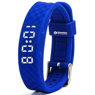 eSeasonGear VB80 Vibrating Alarm Watch, Silent Vibration Shake Wake ADHD Medication Reminder (Blue-Large)