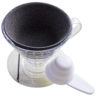 Yamashita Kogei 453301 Coffee Filter, Gray, Main Unit Diameter 4.4 x Height 2.4 inches (11.2 x 6 cm), Dripper W 5.5 x D 4.5 x H 4.1 inches (14 x 11.5 x 10.5 cm), Made in Japan, Ceramitsuk Filter Set