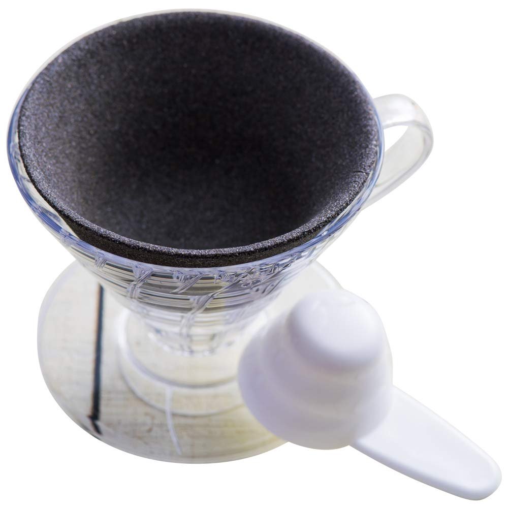 Yamashita Kogei 453301 Coffee Filter, Gray, Main Unit Diameter 4.4 x Height 2.4 inches (11.2 x 6 cm), Dripper W 5.5 x D 4.5 x H 4.1 inches (14 x 11.5 x 10.5 cm), Made in Japan, Ceramitsuk Filter Set