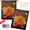 Evil Halloween Pumpkin House Flags 2 pcs Pack Falltime Witch Trick or Treat Spooky Night Black Cat Season Autumntime Small Decorative Gift Yard Banner Double-Sided Made In USA 28 X 40 view 3