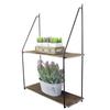 Admired By Nature 2 Tier Wall Mount Shelf, Farmhouse Shelf for Wall, Accent Wall Shelf, Shelving, Black Shelf for Bedroom, Rustic Wood Wall Mounted Organizer Shelves Dark Brown Wall Shelves, 1 Unit view 1