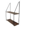Admired By Nature 2 Tier Wall Mount Shelf, Farmhouse Shelf for Wall, Accent Wall Shelf, Shelving, Black Shelf for Bedroom, Rustic Wood Wall Mounted Organizer Shelves Dark Brown Wall Shelves, 1 Unit view 3