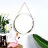 Wall Mounted Vanity Glass Mirror Metal Framed with Hanging Chain Shaving/Make Up Mirror Nordic Iron Art Decorative for Bathroom Bedroom Living Room (Gold) view 2