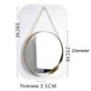 Wall Mounted Vanity Glass Mirror Metal Framed with Hanging Chain Shaving/Make Up Mirror Nordic Iron Art Decorative for Bathroom Bedroom Living Room (Gold) view 4