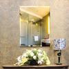 Frameless Rectangle Bevelled Wall Mirror with Bevel Plain HD Vanity Glass Mirror for Shaving/Make Up Modern Home Decorative Punch-Free Design for Bathroom Dressing Room view 3