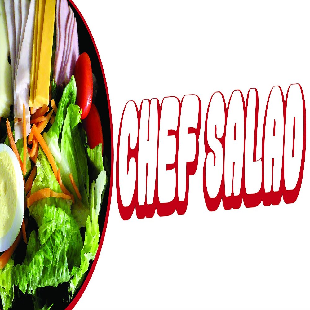 Chef Salad 48" Banner Concession Stand Food Truck Single Sided