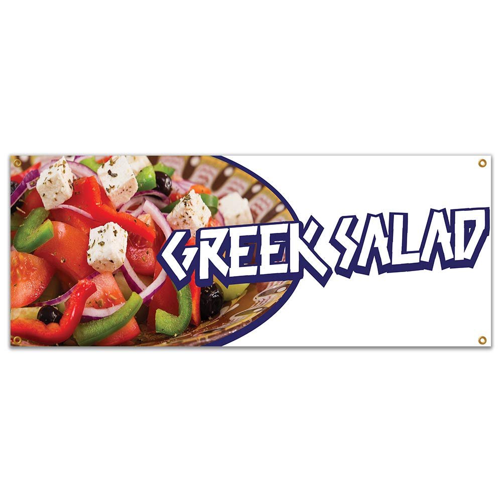Greek Salad 48" Banner Concession Stand Food Truck Single Sided