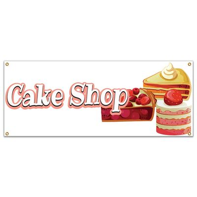 SignMission Cake Shop 48" Banner Concession Stand Food Truck Single Sided
