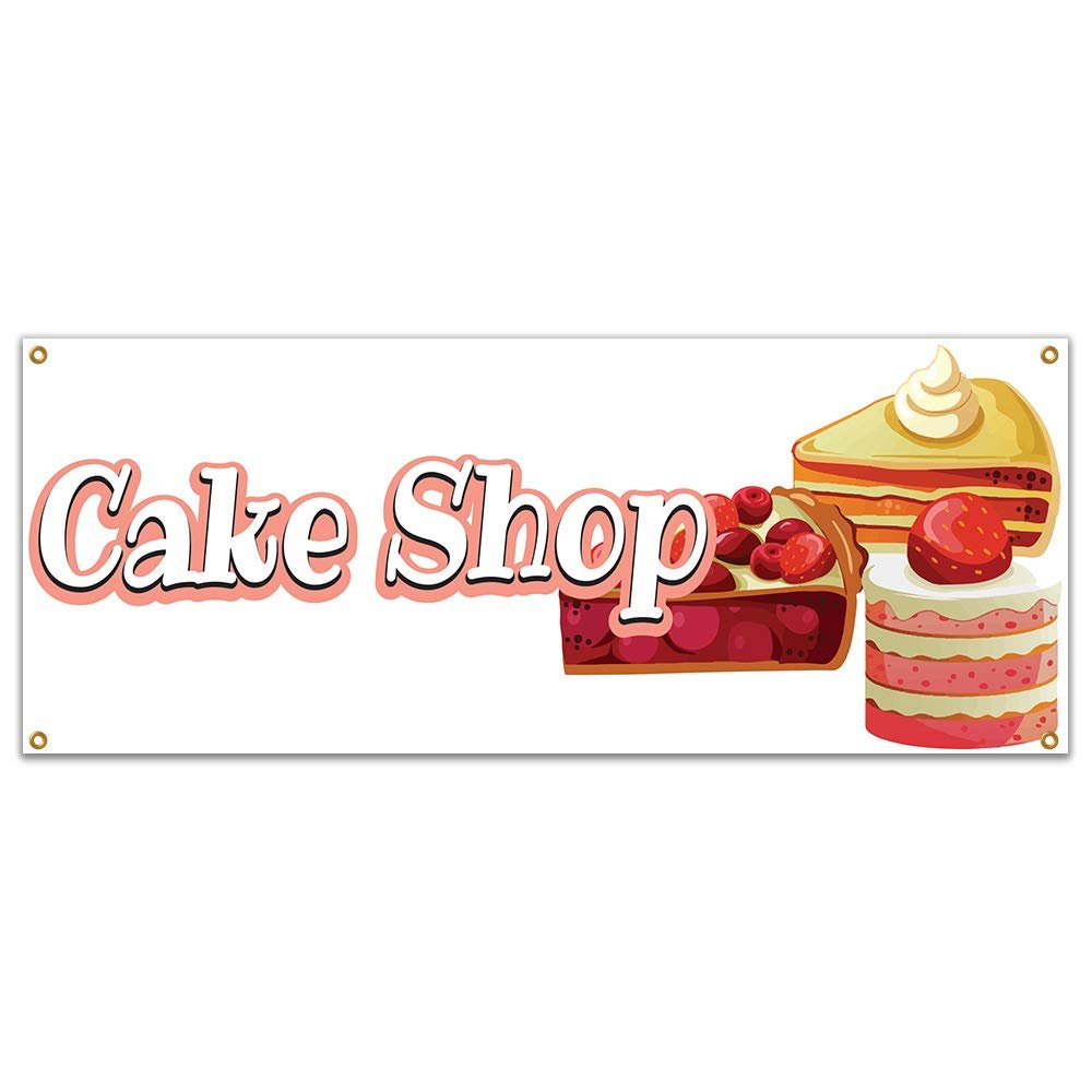 SignMission Cake Shop 48" Banner Concession Stand Food Truck Single Sided
