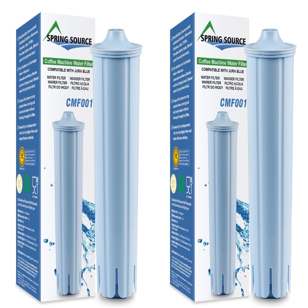 2-Pack Spring Source CMF001 Coffee Machine Water Filter Replacement For Jura Clearyl Blue 71445, 67879, ENA3, ENA5, J6, J9, J95