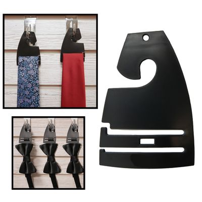 Black Neck Tie Hangers for Retail, Economic Plastic Tie Hooks, 500 Pack