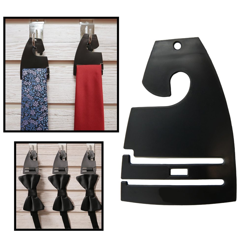 Black Neck Tie Hangers for Retail, Economic Plastic Tie Hooks, 500 Pack