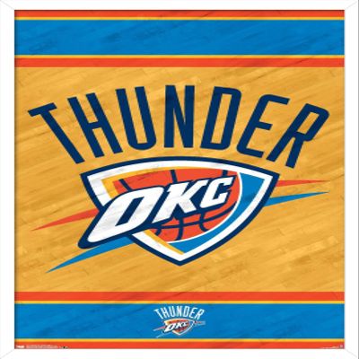 Trends International NBA Oklahoma City Thunder - Logo 14 Wall Poster, 22.375" x 34", White Framed Version