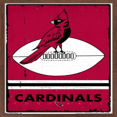 Trends International NFL Arizona Cardinals - Retro Logo 15 Wall Poster, 34L x 22.4W, Mahogany Framed Version