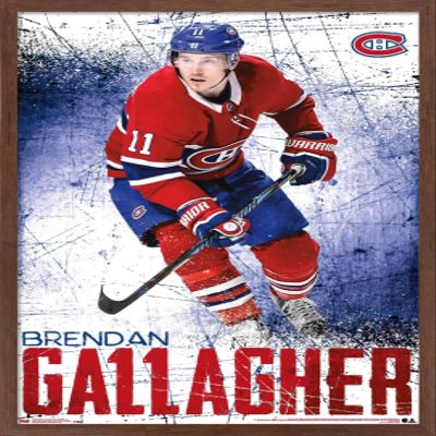NHL Montreal Canadiens - Brendan Gallagher 18 Wall Poster, 34L" x 22.4W", Mahogany Framed Version