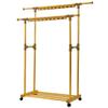 Drying Rack Floor Retractable Belt Pulley Double Pole Indoor Balcony Hanger (Color : Gold-1) view 1