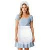 Aspire Waist Apron and Headband Set with Pocket, White Cotton Kitchen Half Apron for Cooking, Women Costume Maid Apron - L view 1