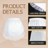 Aspire Waist Apron and Headband Set with Pocket, White Cotton Kitchen Half Apron for Cooking, Women Costume Maid Apron - L view 3