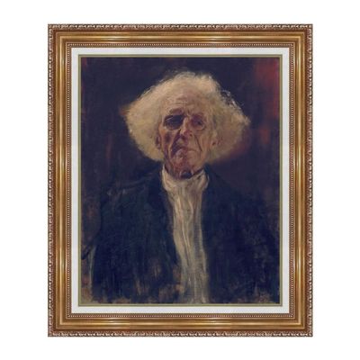 INVIN ART Framed Canvas Art Giclee Print Study of The Head of a Blind Man by Gustav Klimt Wall Art Living Room Home Office Decorations(Embossed gold frame with Liner,20"x24")