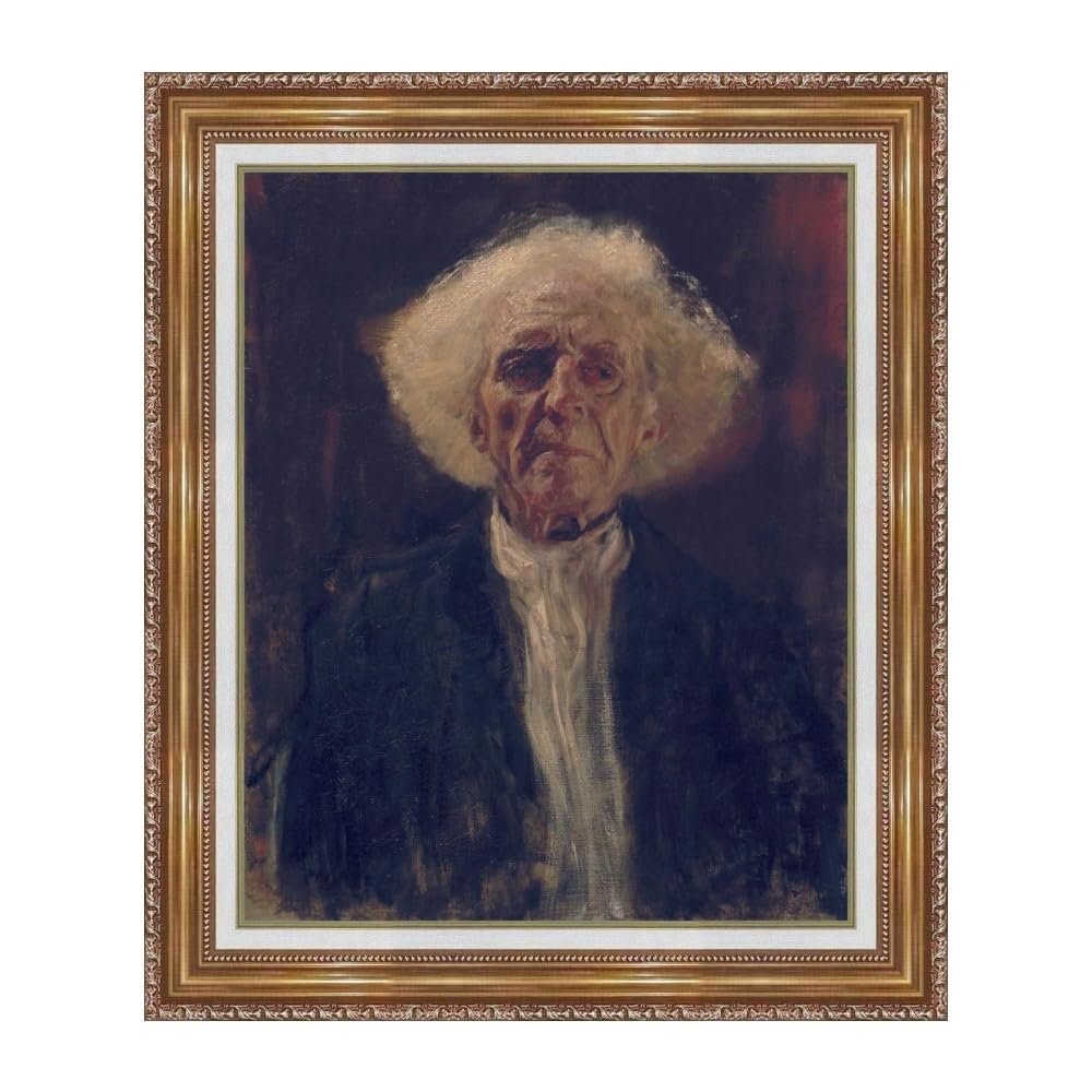 INVIN ART Framed Canvas Art Giclee Print Study of The Head of a Blind Man by Gustav Klimt Wall Art Living Room Home Office Decorations(Embossed gold frame with Liner,20"x24")