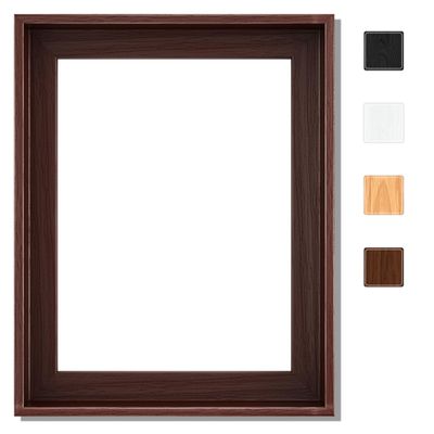 Canvas Floater Frame for Finished Canvas Art, 1.25" Deep Floating Shadow Gap Design, Modern Wall Decor for Home & Office, Gallery Style Display, Hardware Included (Dark Brown, 11x14)