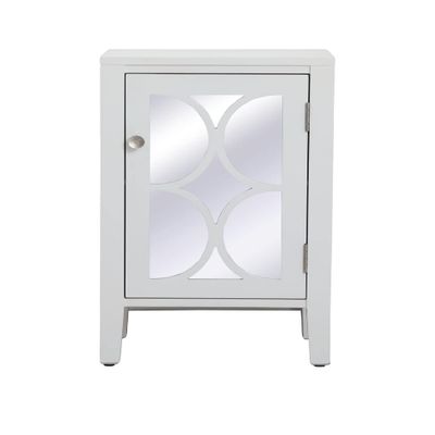 Elegant Decor 18 inch Mirrored Cabinet in White