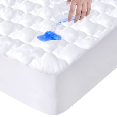 California King Mattress Protector Pad Waterproof Quilted, Breathable & Cooling California King Size Mattresses Protector Cover Fitted with Deep Pocket Up to 18", (White)