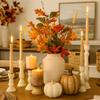 Koyal Wholesale White Candlestick Holders & White Taper Candle Holder Set of 12, Unfinished Wood & Boho Candle Holders - Wooden Candlestick Holders for Elegant Decor view 2