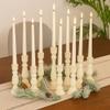 Koyal Wholesale White Candlestick Holders & White Taper Candle Holder Set of 12, Unfinished Wood & Boho Candle Holders - Wooden Candlestick Holders for Elegant Decor view 4