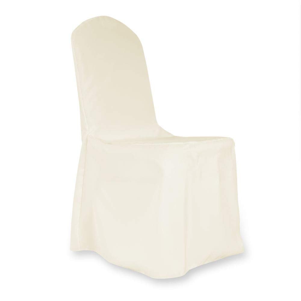 1/10/60pcs Polyester Banquet Chair Covers Linen Dinning Chair slipcover for Wedding Party Event Catering (10, Ivory)