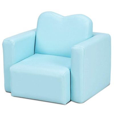 TimmyHouse Blue Multi Functional Kids Toddler Armchair Sofa Chair Table Set Furniture 2in1