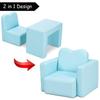TimmyHouse Blue Multi Functional Kids Toddler Armchair Sofa Chair Table Set Furniture 2in1 view 3